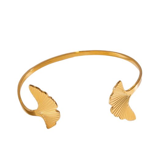 Bracelet Jonc fleur de Ginkgo